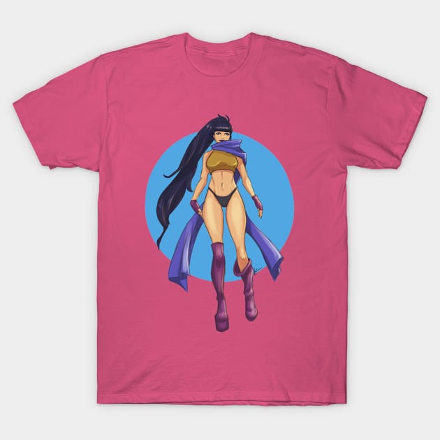 Bikini, scarf, high heel boots pinup T-Shirt by Hoshimem